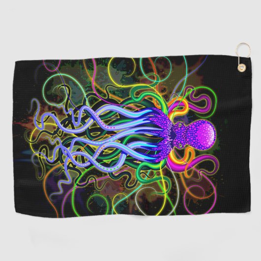 Serviette De Golf Octopus Luminescence psychédélique (Horizontal)
