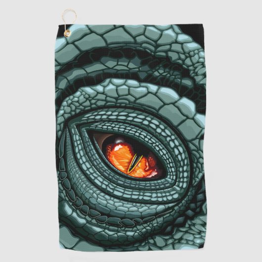 Serviette De Golf Œil de prédateur reptile primitif (Devant)