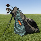 Serviette De Golf Œil de prédateur reptile primitif (Vert)
