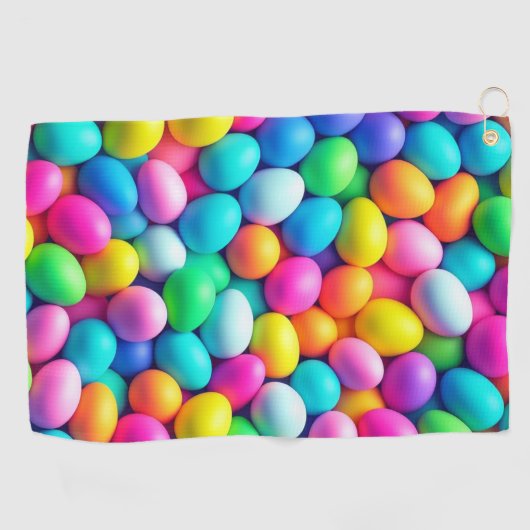 Serviette De Golf Oeuf de Pâques aux couleurs vives/Printemps (Horizontal)