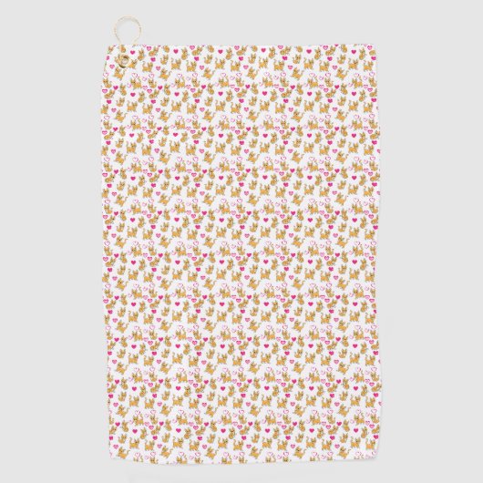 Serviette De Golf Oeuvre de chat | Cute chat Valentine (Devant)