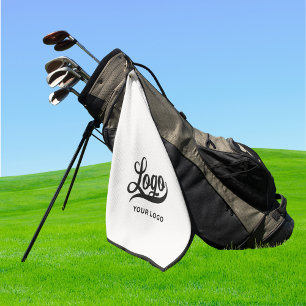 Serviette De Golf Off white Black border Company Logo Business Club