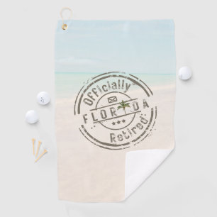 Serviette De Golf Officiellement Retraité sur la Plage Tropicale de