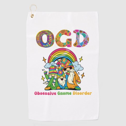 Serviette De Golf OGD - Trouble Gnome Obsessif - Mignons Gnomes Hipp (Devant)