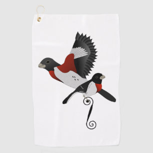 Serviette De Golf Oiseau cardinal de Grosbeak à poitrine Rose