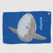 Serviette De Golf Oiseau de mer mola mola mignonne caricature (Horizontal)