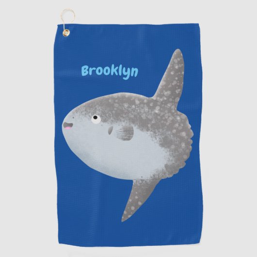 Serviette De Golf Oiseau de mer mola mola mignonne caricature (Devant)