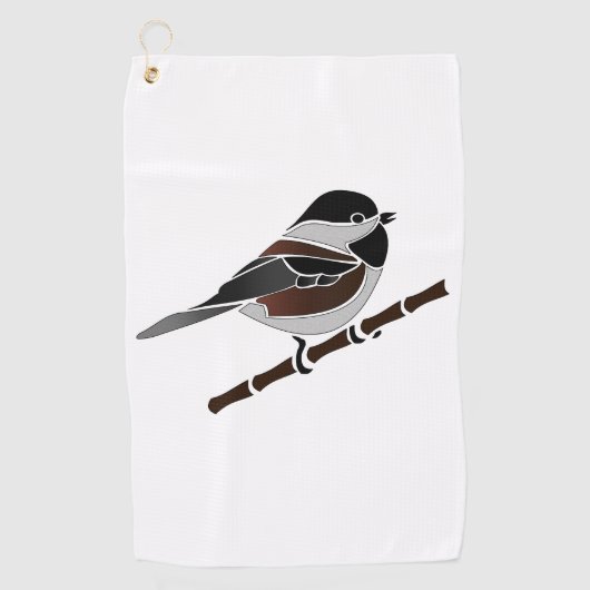 Serviette De Golf Oiseau de poulet à dos de châtaignier adorable (Devant)