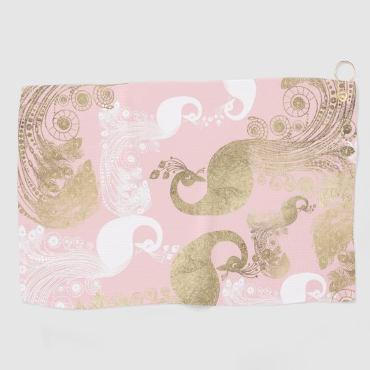 Serviette De Golf Oiseau royal rose (Horizontal)