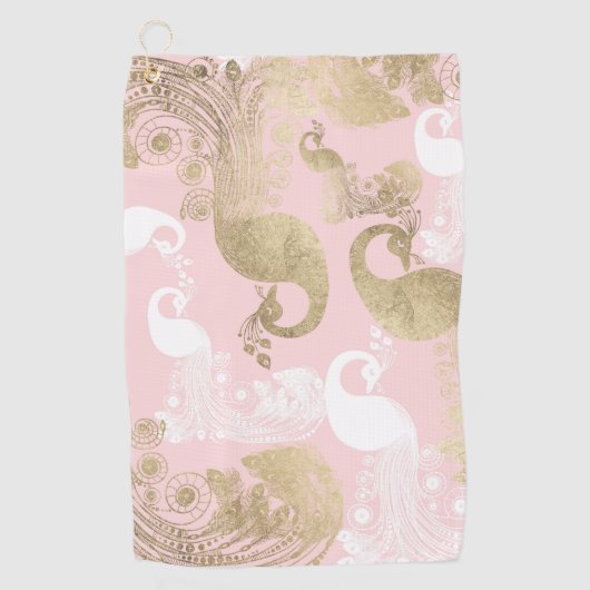Serviette De Golf Oiseau royal rose (Devant)