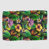 Serviette De Golf Oiseau tropical du feuillage paradisiaque (Horizontal)