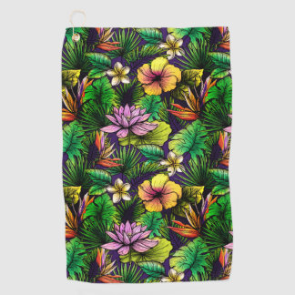 Serviette De Golf Oiseau tropical du feuillage paradisiaque