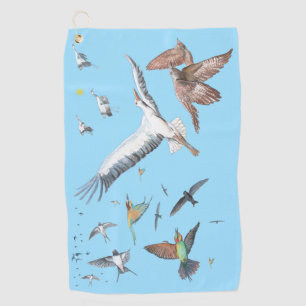 Serviette De Golf Oiseaux migrateurs traçant leurs vols Illustration