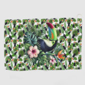 Serviette De Golf Oiseaux toucans tropicaux. (Horizontal)