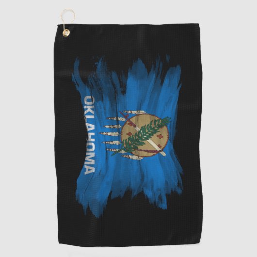 Serviette De Golf Oklahoma state flag brush stroke, oklahoma flag (Devant)