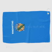 Serviette De Golf Oklahoma State Flag Concevez votre texte sur un  (Horizontal)