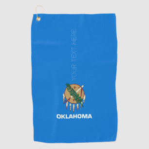 Serviette De Golf Oklahoma State Flag Concevez votre texte sur un 