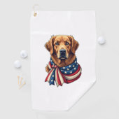 Serviette De Golf Old Glory Golden Retriever Vintage Shirt 2 (En situation)