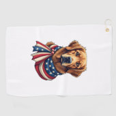 Serviette De Golf Old Glory Golden Retriever Vintage Shirt 2 (Horizontal)
