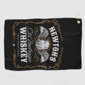 Serviette De Golf Old Moonshine Whiskey Étiquette AJOUTER PHOTO Nom (Horizontal)