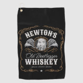 Serviette De Golf Old Moonshine Whiskey Étiquette AJOUTER PHOTO Nom  (Devant)