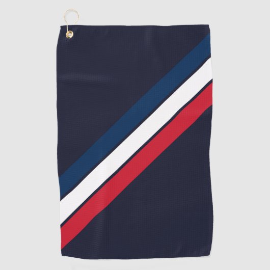 Serviette De Golf Old School Striped les années 70 80s Retro Racing  (Devant)