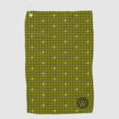 Serviette De Golf Olive with Green Accent Houndstooth Golf Towne (Devant)