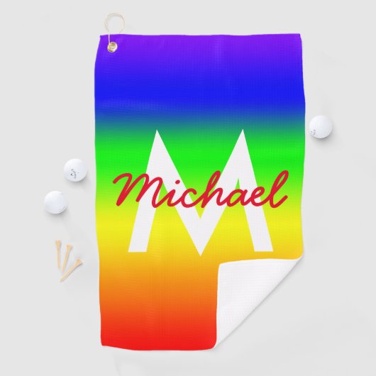 Serviette De Golf Ombre arc-en-ciel (En situation)