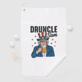 Serviette De Golf Oncle Sam drôle de conception vectorielle de bière (En situation)
