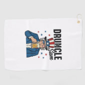 Serviette De Golf Oncle Sam drôle de conception vectorielle de bière (Horizontal)