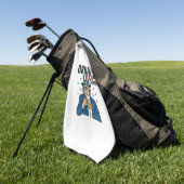 Serviette De Golf Oncle Sam drôle de conception vectorielle de bière (Vert)