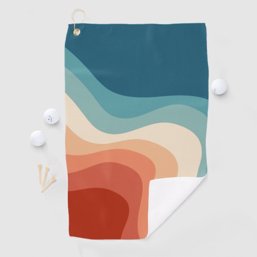 Serviette De Golf Ondes de style rétro (En situation)