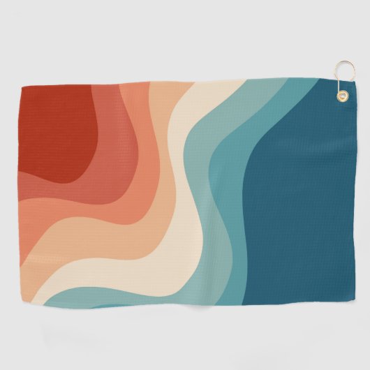 Serviette De Golf Ondes de style rétro (Horizontal)