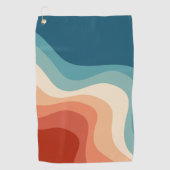 Serviette De Golf Ondes de style rétro (Devant)