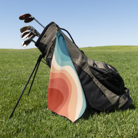 Serviette De Golf Ondes de style rétro (Vert)