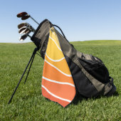 Serviette De Golf Ondes de style rétro jaune et orange (Vert)