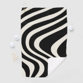 Serviette De Golf Ondes de style rétro noir et blanc (En situation)