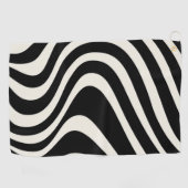 Serviette De Golf Ondes de style rétro noir et blanc (Horizontal)