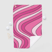 Serviette De Golf Ondes de style rétro rose (En situation)