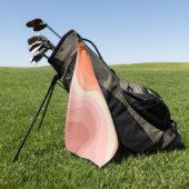 Serviette De Golf Ondes de style rétro rose et orange (Vert)