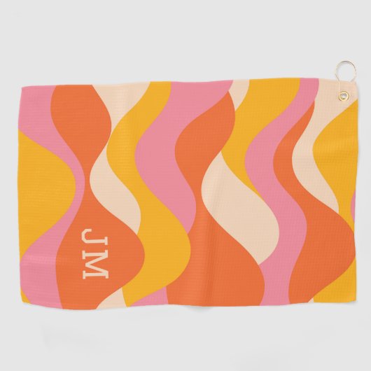 Serviette De Golf Ondes orageuses de style rétro (Horizontal)