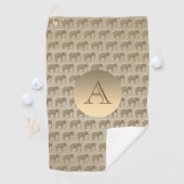 Serviette De Golf Or élégant monogrammé (En situation)