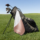Serviette De Golf Or et points roses (Vert)