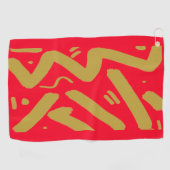 Serviette De Golf Or et rouge tribal (Horizontal)