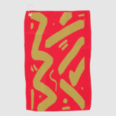 Serviette De Golf Or et rouge tribal (Devant)