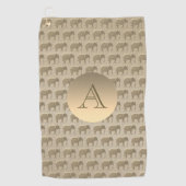 Serviette De Golf Or monogramme élégant (Devant)