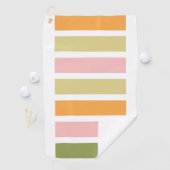 Serviette De Golf Or rose orange et rayures vertes (En situation)