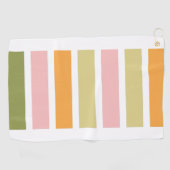 Serviette De Golf Or rose orange et rayures vertes (Horizontal)