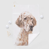 Serviette De Golf Orange Belton Painting Dog Art (En situation)