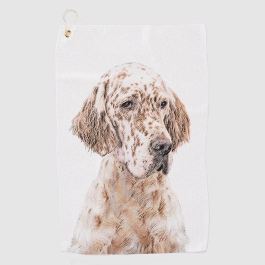 Serviette De Golf Orange Belton Painting Dog Art (Devant)